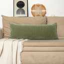 JoraLion Chenille Lumbar Pillow Covers 14x36 inch, Olive Sage Green Decorative Pillow Covers, Farmhouse Solid Dyed Soft Chenille Cushion Case for Couch Sofa Bed Living Room, 1 Cover ONLY