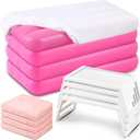 Windyun 16Pcs Kids Slumber Party Supplies -4 Kids Air Mattress with White Fitted Sheet, Breakfast in Bed Tray and Blanket,Foldable Table Toddler Inflatable Bed for Sleepover Slumber Party Teepee Tent