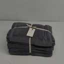 BIOWEAVES 100% Organic Cotton 700 GSM Plush 6-Piece Towel Set GOTS Certified, 2 Bath Towels, 2 Hand Towels & 2 Washcloths - Charcoal (6 Pc Towel Set)
