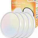 4PK 12 Inch LED Flush Mount Ceiling Light, 24W, 2520LM, 3000K/4000K/6000K CCT Selectable Super Slim LED Ceiling Light, Close to Ceiling Round Flat Panel Light for Hallway, Bedroom,Kitchen ect