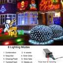OYCBUZO 360LED Net Lights Outdoor, 21ft x 5ft Connectable String Mesh Lights 8 Modes with Memory Function, Christmas Netting Light Plug in for Bushes Thanksgiving Xmas Tree Party Garden - Cool White