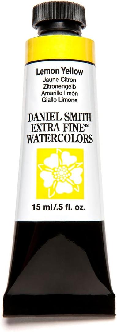 DANIEL SMITH Extra Fine Watercolor 15ml Paint Tube, Lemon Yellow, 0.51 Fl Oz (Pack of 1)