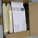 6 Pack Battery Operated Window Candles with Sensor Dusk to Dawn, Ivory Flameless Taper Candlesticks with Removable Black Base & Suction Cups, LED Candlestick for Christmas Decor Home, 12 AA Batteries