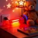 2 x Gothic Retro Car Lamps Accessories, Battery & USB Operated Auto Interior Dash Mood Bulb, Touch Dimmable Mini LED Neon Night Lights for Bedroom, Camping, Holiday, No Pole Dimming (Red, 1Pack)