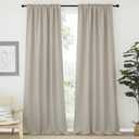 NICETOWN Window Treatment Blackout Curtains - (Natural Color) 52 inches W by 95 inches L Each Panel, Set of 2, Blackout Drape Panels for Villa, Hall