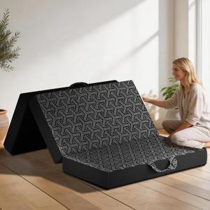 Tri Folding Mattress, 4'' Queen Memory Foam Foldable Mattress
Breathable & Washable Cover, Handle & Non-Slip Bottom, Back Pain Relief, Portable Mattress for Guest Bed/Yoga/Camping/Travel