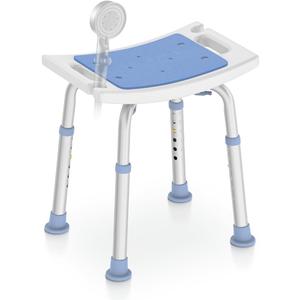 Delog Shower Chair for Inside Shower, Tool-Free Assembly Height Adjustable Shower Bench for Seniors, Elderly, Disabled, Handicap and Injured, Shower Stool 300lbs, FSA/HSA Eligible