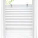 LazBlinds Tool-Free Cordless Pleated Shades with Suction Cups Light Filtering Top Down Bottom Up Pleated Blinds for Window Size 23" W x 60" H, White