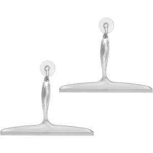 iDesign Bathroom Plastic Shower Squeegee with Wall Hook - Set of 2 - Clear