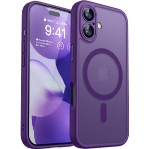 CANSHN Magnetic for iPhone 17 Case, Upgraded [Full Camera Protection] [Compatible with Magsafe] [Translucent Matte] Shockproof Protective Phone Case for iPhone 17 - Deep Purple (iPhone 17 (6.3 Inch,2 Lens))