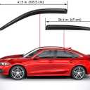Lightronic Extra Durable Outside-Mount Auto Vent Window Visor, Fits 2022-2025 Honda Civic Sedan, UV Protection Rain Guard, Original Wind Deflector, No-Drill Easy Install, Dark Smoke, 4-Pcs