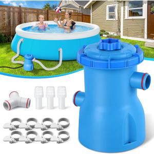 300 GPH Pool Filter Pump for Small Above Ground Pools, ETL Certified Pool Cartridge Filter Pump System with GFCI, Safety & Reliable Water Circulation Pumps - Rapidly Capture Debris in Water