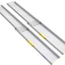 Ruedamann 7FT Adjustable Wheelchair Ramp, 9" Wider Portable Ramp for Wheelchair, 600 lbs Per Pair Capacity, Telescopic Aluminum Wheelchair Ramp for Home, Doorways, Curbs, Scooters, 2Pcs