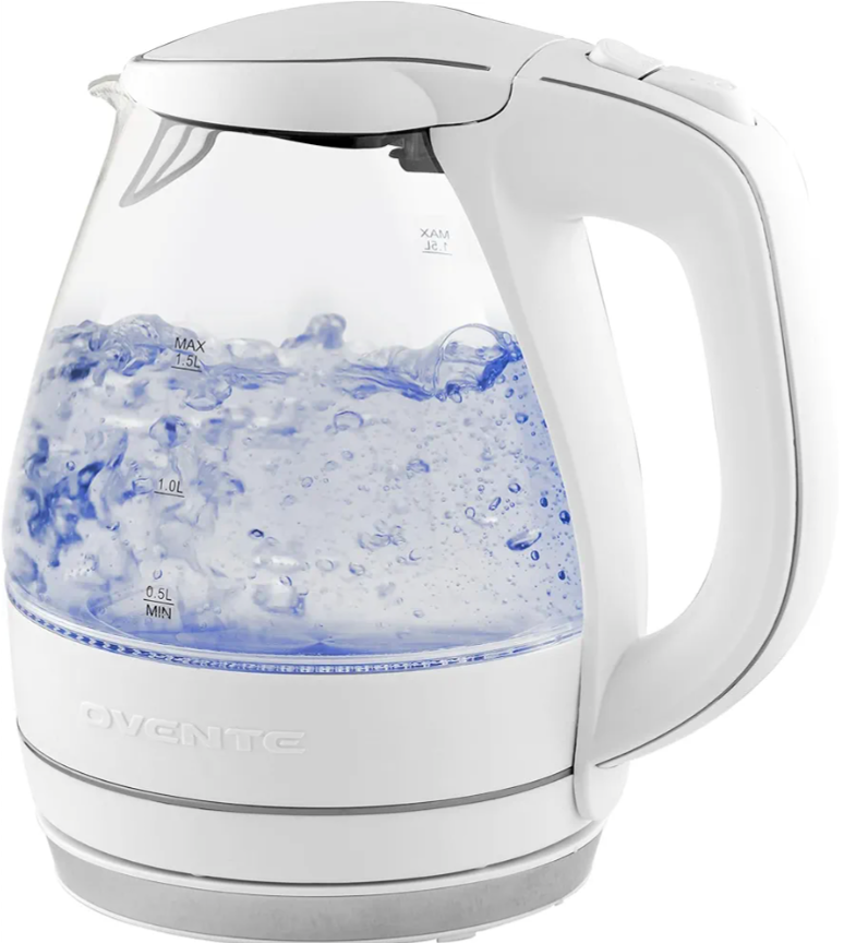 Visit the OVENTE Store4.54.5 out of 5 stars(52,313)OVENTE Electric Kettle, 1.5L Borosilicate Glass Countertop Water Heater and Boiler for Coffee or Tea, BPA-Free, Auto Shut-Off, Boil-Dry Protection, Removable and Washable Spout Filter, White KG83WAma