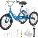 VEVOR Adult Tricycle 20 inch Trike for Adult 3 Wheel Cruiser Bike