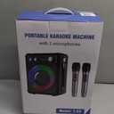 Karaoke Machine, Portable Bluetooth Karaoke Speaker with 2 Wireless Microphones, PA System for Adults Kids with LED Lights & Echo Adjustment, Supports TWS/TF/USB/AUX for Home Party (T03-2 MICS)