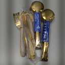 Serving Utensils Set for Buffet, 18 Pack Stainless Steel Serveware, Large Spoons, Slotted Spoon, Forks, Tongs, Butter Knife, Shell Spoons, Soup Ladle, Pie Server, for Party Festival Family, Gold