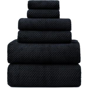 Oversized Bath Towels Extra Large 40x80 Inches Bath Sheets for Adults Super Soft Quick Dry Highly Absobent Microfiber Shower Towels (6 Piece, Black)