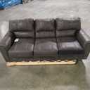 Signature Design by Ashley Navi Faux Leather Modern Queen Sofa Sleeper, Gray (Grey) 38"D x 89"W x 39"H