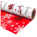 Linelglobal Christmas Wrapping Paper Long Roll Vantage Christmas Tree, Reversible Roll Two Side Wrapping Paper 30x390 Inch - Deer Plaid 2 Pack