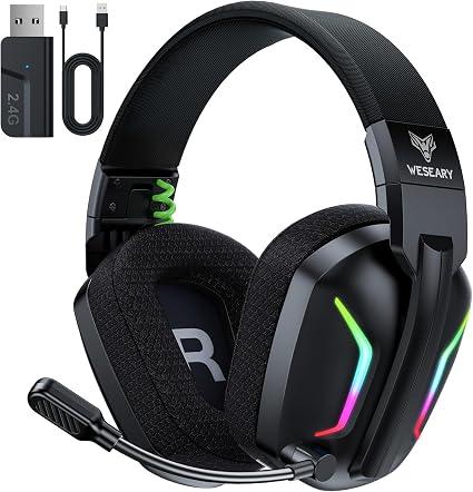 WESEARY Wireless Gaming Headset for PS5, PS4, PC, Switch| 20ms Low LatencyWESEARY Wireless Gaming Headset for PS5, PS4, PC, Switch| 20ms Low Latency
2.4GHz USB & Bluetooth 5.4 Gaming Headphones with Mic, 50H Battery Life, 3D Spatial Audio, Dynamic Lighting, Aurora Black
2.4GHz USB & Bluetooth 5.4 Gaming Headphones with Mic, 50H Battery Life, 3D Spatial Audio, Dynamic Lighting, Aurora Black