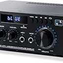 Stereo Receiver & Amplifier Home Audio Amp, AK45 Bluetooth Receiver for Home Stereo, 300Wx2, Bluetooth 5.0, 2 Channel, w/FM & Karaoke, w/USB/SD/RCA/MIC/FM in, w/Remote, for Garage Party Market