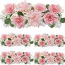 Wedding Arch Decorations, 18 inch Pack of 4 Artificial Flower Table Centerpieces Floral Arrangement for Wall Backdrop Party Bridal Shower Event Decor - Pink & White