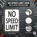 Crazysign Boys Gifts Retro Tin Sign No Speed Limit Sign for Boys Room Man Cave Garage Bedroom Vintage Style Wall Art Decor 8 x 12 Inch (3096)