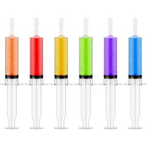 50 PACK 1.5 oz Halloween Jelly Syringes Shot, Medium Containers with Lids, Perfect for Plastic Shot Glasses or Jelly Cups, Great for Halloween Thanksgiving Christmas Party
