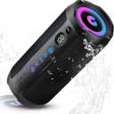 Portable Bluetooth Speaker, Bluetooth 5.4 Speaker, Dual Speaker with LED Display, Deep Bass,25H Playtime, Colorful RGB Lights,IPX7 Waterproof,TWS pairing for Outdoor/Home/Party/Travel,Gift Ideas