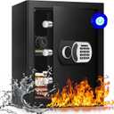 ToruKeep 2.4 Cu Ft Home Safe Box Fireproof Waterproof Digital Security Box Steel Construction with Electronic Keypad, Removable Shelf, Hidden Key Lock, LED Light for Document Money Jewelry Valuables