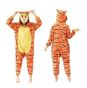 DSMTALS Unisex Adult Animal Onesie Pajamas, Cozy Flannel Halloween Costume, Homewear, Sleepwear for Men and Women XL