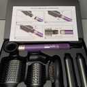 7 in 1 Blow Dryer Brush and Hair Dryer, Hot Hair Styler with Negative Ion 110,000 RPM Hair Straightener Brush for Fast Drying Straightening Curling Voluming, Suitable for All Types,Purple
