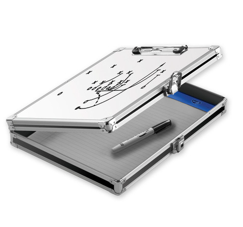 Vaultz Locking 8.5x11 Coaches Storage Clipboard, Whiteboard 