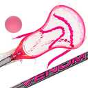 Franklin Sports Kids Mini Lacrosse Stick + Ball Set - Venom Youth Plastic Lacrosse Stick for Beginners - Perfect Set for Kids + Toddlers - Pink