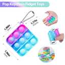 100 Pack Square Pop Fidget Keychain Pop Fidget Toys Bulk Party Favors for Kids 4-8,8-12 Years, Goodies Bag Stuffers Bulk, Gift for Kids, Boys, Girls