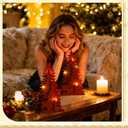 Capoda 2 Sets Wooden Christmas Tree Centerpieces Decor Light Christmas Table Sign LED Rustic Tree Elk Tabletop Decor Xmas Centerpieces for Table Home Indoor Decorations Winter Farmhouse Fireplace