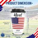16 oz CheerSleeve Host Cup, Celebrating World Soccer Tournament Host USA, 24 Sets Disposable Paper Party Cups with Lids Straws Sleeves, Flag Themed Fan Event Decorations, COME ON USA