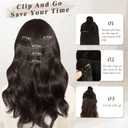 BARSDAR Black Wavy Clip in Hair Extensions - 20 Inch Long Wavy Clip in Hair Extensions for Women, 5 PCS Soft Synthetic Natural Looking Black Curly Hairpieces Voluminous Easy Wear Daily Party