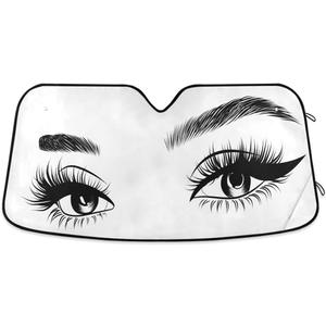 Car Windshield Sun Shade Sexy Women Eyes Eyelash Car Sun Visor for UV Rays and Sun Heat Protection Blocks Heat and Sun Foldable Sun Shield 53x24 Inches Automotive Interior Accessories