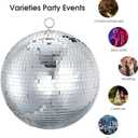 Mirror Disco Ball Sumono 12 Inch Mirror Ball Lightning Ball with Hanging Ring for DJ Club Stage Bar Party, Wedding Holiday Decoration