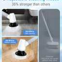 Electric Spin Scrubber Bathroom Scrubber - Cordless Shower Scrubber with Adjustable Handle, 2 Speeds, Bathroom Scrubber with 8 Replaceable Brush Heads, Power Scrubber for Bathroom Bathtub Cleaning