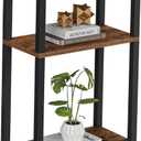 TUTOTAK Small Side Table, Narrow End Table, Skinny Sofa Table, Slim Nightstand, Couch Table, Living Room, Bed Room, Brown TB01BB077 (3-Tier7.9"D x 15.8"W x 26"H)