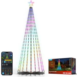 Amazon.com: Govee Christmas Cone Tree Lights, 7.5ft 370 LEDs RGBIC Christmas Tree Lights with Smart App Control, IP67 Waterproof Outdoor String Lights for Christmas Decorations, 82+ Scene Modes, Music Sync