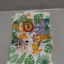 Chapou 4 Pcs Jungle Safari Animal Baby Shower Bags Large Drawstring Fabric Gift Bags for Baby Shower Child's Birthday Gender Reveal Party