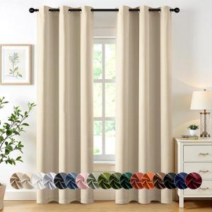 MIULEE Blackout Curtains for Bedroom Living Room 2 Panels, Thermal Insulated Room Darkening Drapes Grommet Noise Reducing Light Blocking Window Treatments 84 Inches Long 40x84 Inch Cream Beige