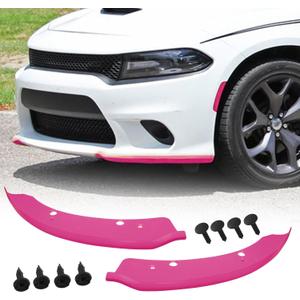 Front Bumper Lip Splitter Protector Compatible with Charger SRT Hellcat/SRT 392/Scat Pack/RT Scat Pack/GT/RT 2015-2023, Pink