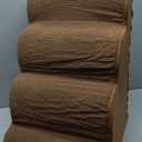 4-Step Dog Stairs and Ramp for Beds or Couches  Non-Slip Sturdy Pet Steps for Small Dogs and Cats,17.4" H,Brown