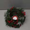 6 Pieces 8" Mini Christmas Wreaths - Small for Kitchen Cabinet/Window/Front Door, Artificial Red Berries & Pinecones, Christmas Candle Rings, Table/Farmhouse Decoration (No Ribbon)