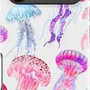 for iPhone 17 Pro Case - Wireless Charging Compatible - Dual-Layer Hard Shell + Silicone Cover - Shockproof Protective Phone Case with Trendy Designs for Women - Colorful Jellyfish